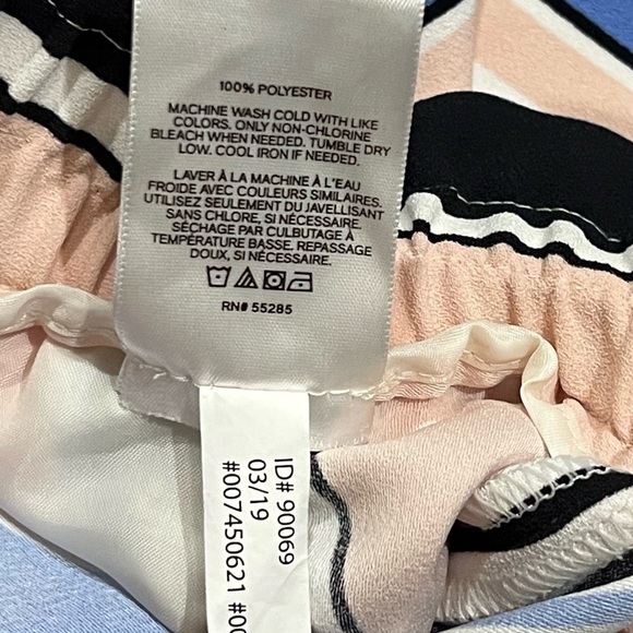 NEW Express High Rise Vertical Stripe Paper bag Waist Ankle Pants Pull On XS - Picture 9 of 11